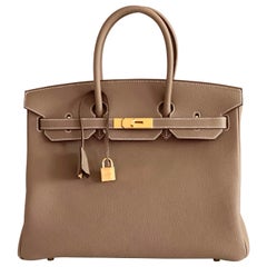 Sac Birkin Hermes 35 Etoupe Togo Gold Hardware - 2021 Z