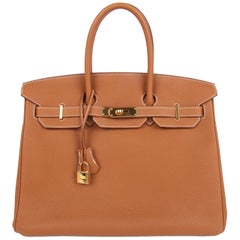Hermes Birkin Bag 35 Gold Togo - goldtone hardware