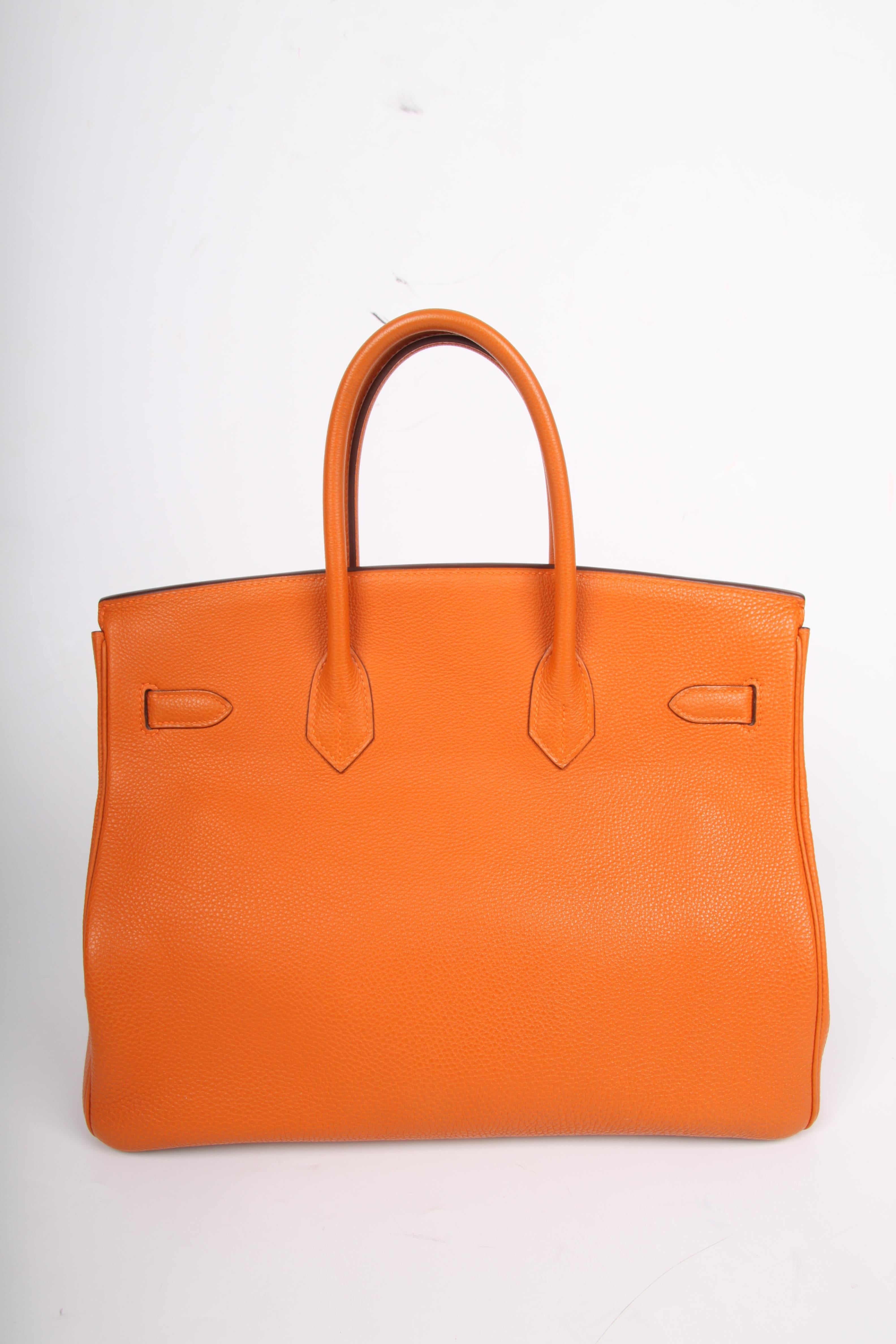 Hermes Birkin Bag 35 Togo Potiron - silvertone hardware In Good Condition In Baarn, NL