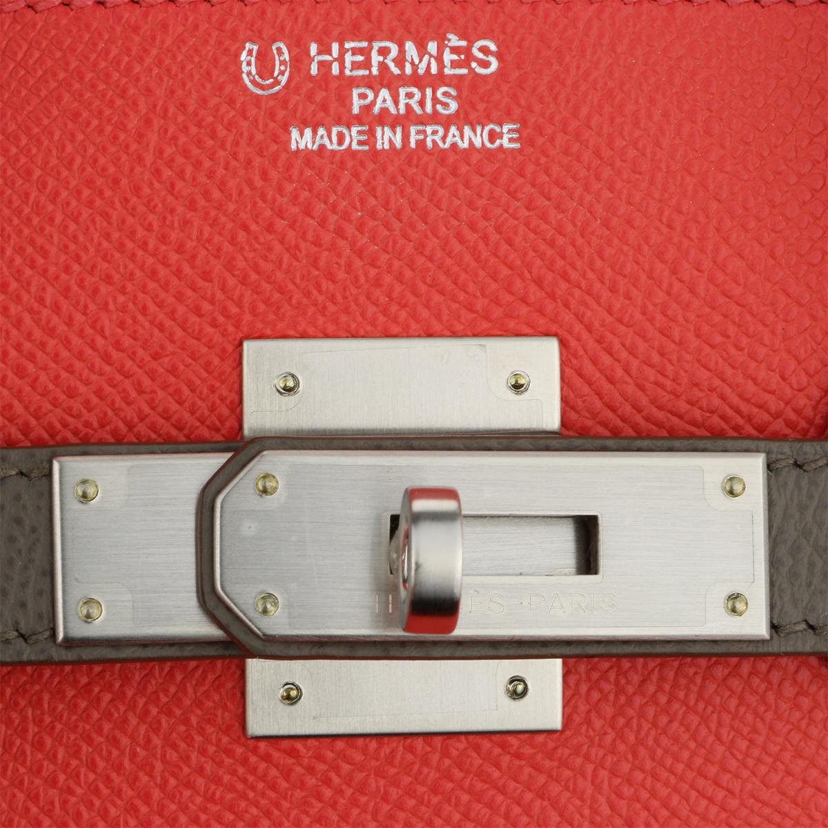 Hermès Birkin Bag 35cm Bag HSS Rouge Pivoine/ Etain Epsom w/Brushed PHW 2012 5