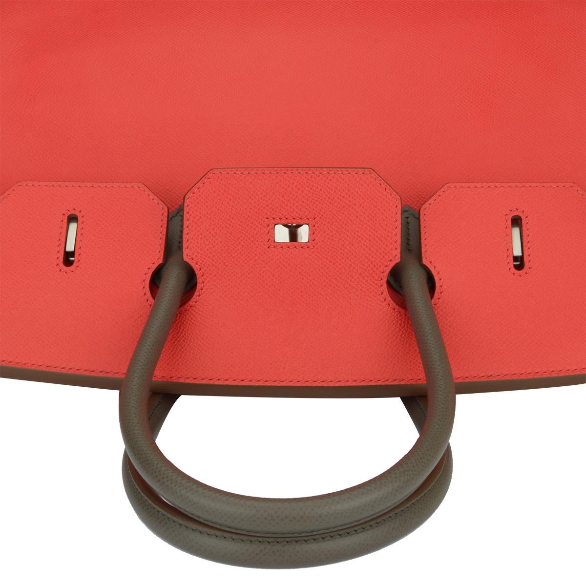 Hermès Birkin Bag 35cm Bag HSS Rouge Pivoine/ Etain Epsom w/Brushed PHW 2012 6