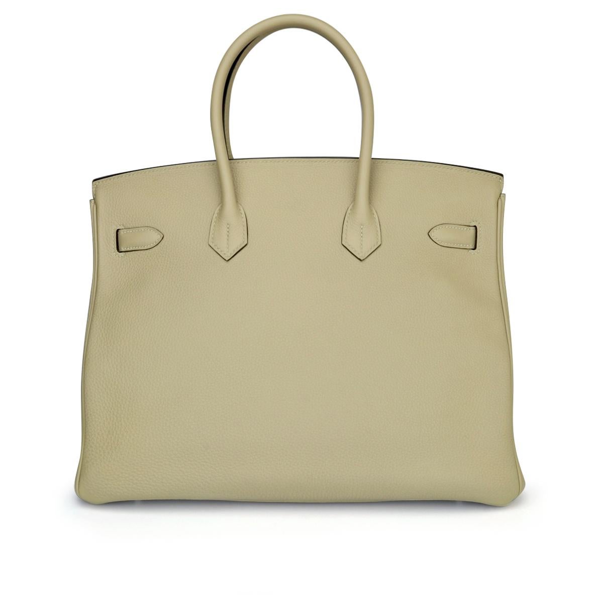 Hermès Birkin Bag 35cm Tasche Trench Togo Leder mit Palladium Hardware Stempel X (Beige)