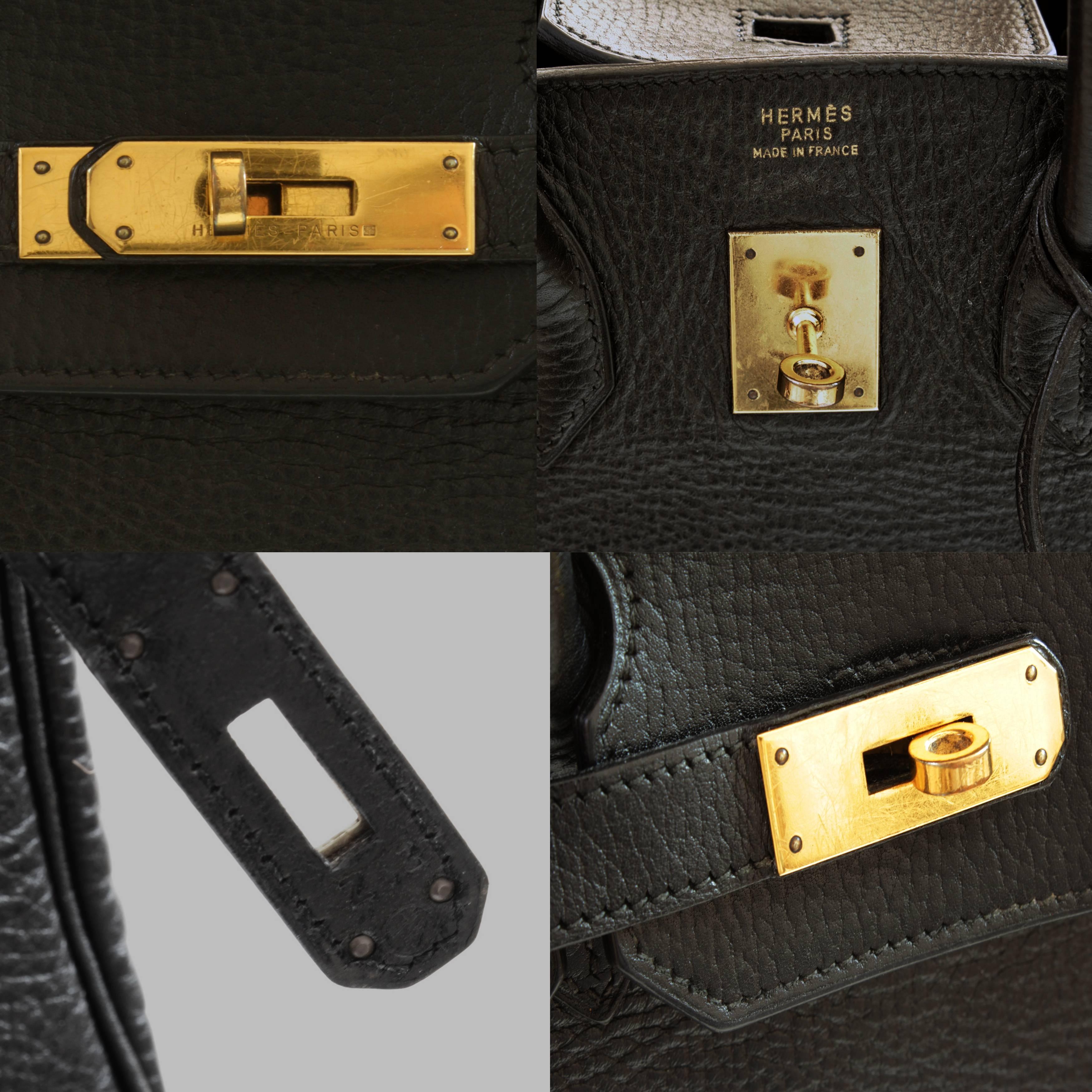 Hermès Birkin Bag 35cm Vintage Black Ardennes Leather 90s 5