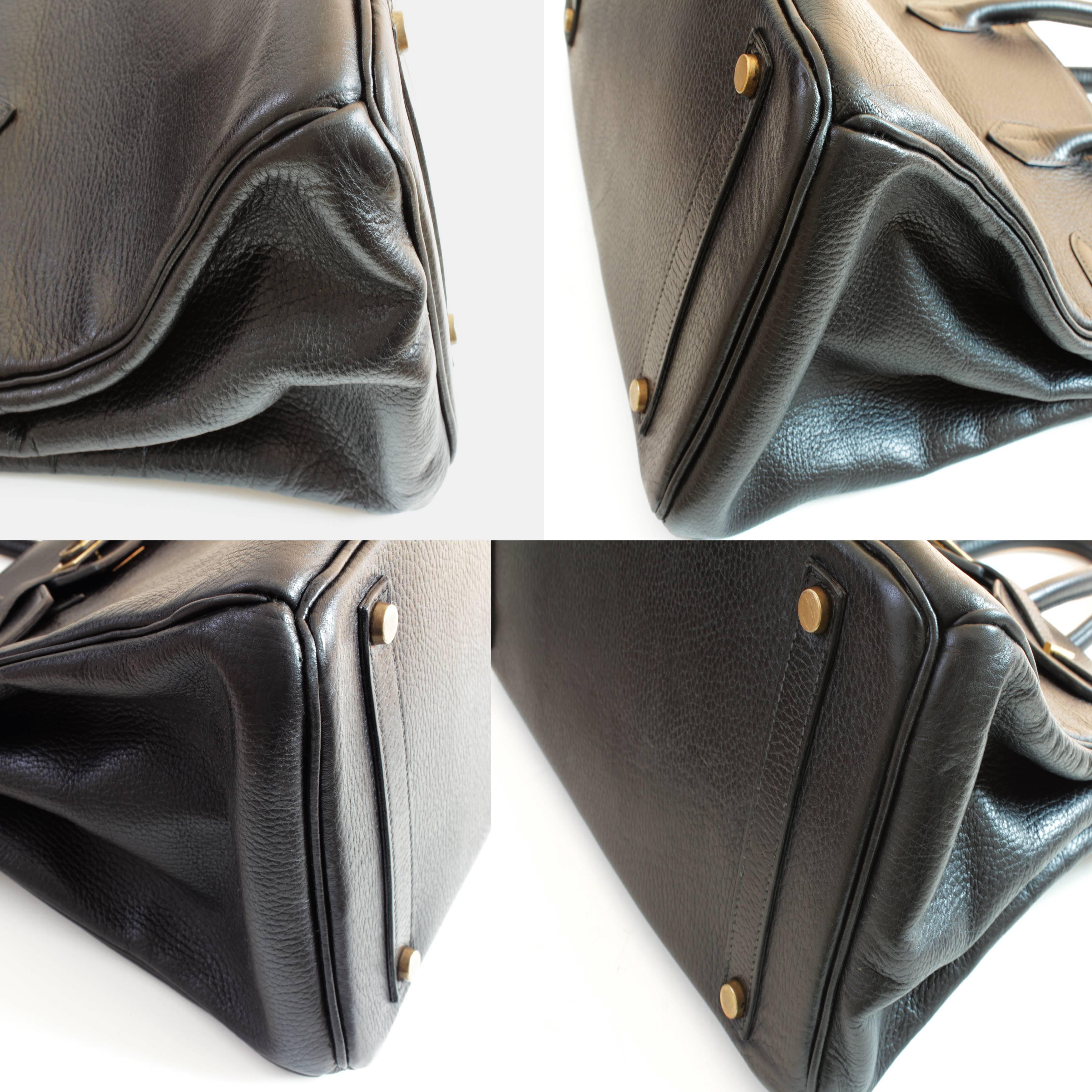 Hermès Birkin Bag 35cm Vintage Black Ardennes Leather 90s 4