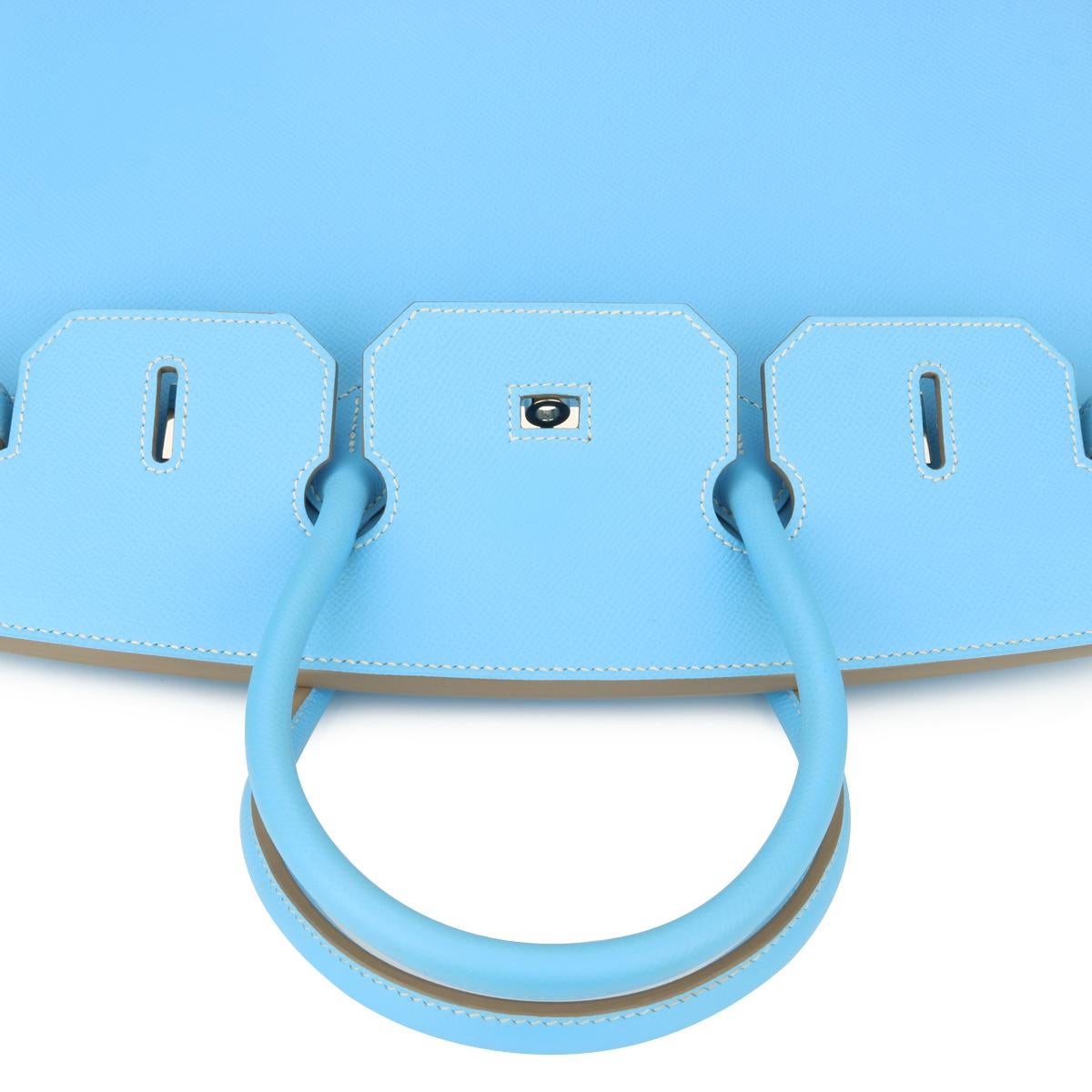 Hermès Birkin Bag 35cm Candy Collection Blue Celeste/Mykonos Epsom w/PHW 2012 5