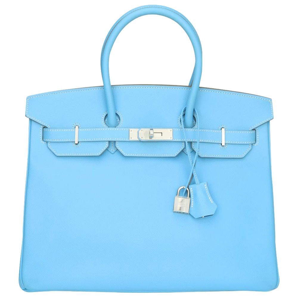 Hermès Birkin Bag 35cm Candy Collection Blue Celeste/Mykonos Epsom w/PHW 2012