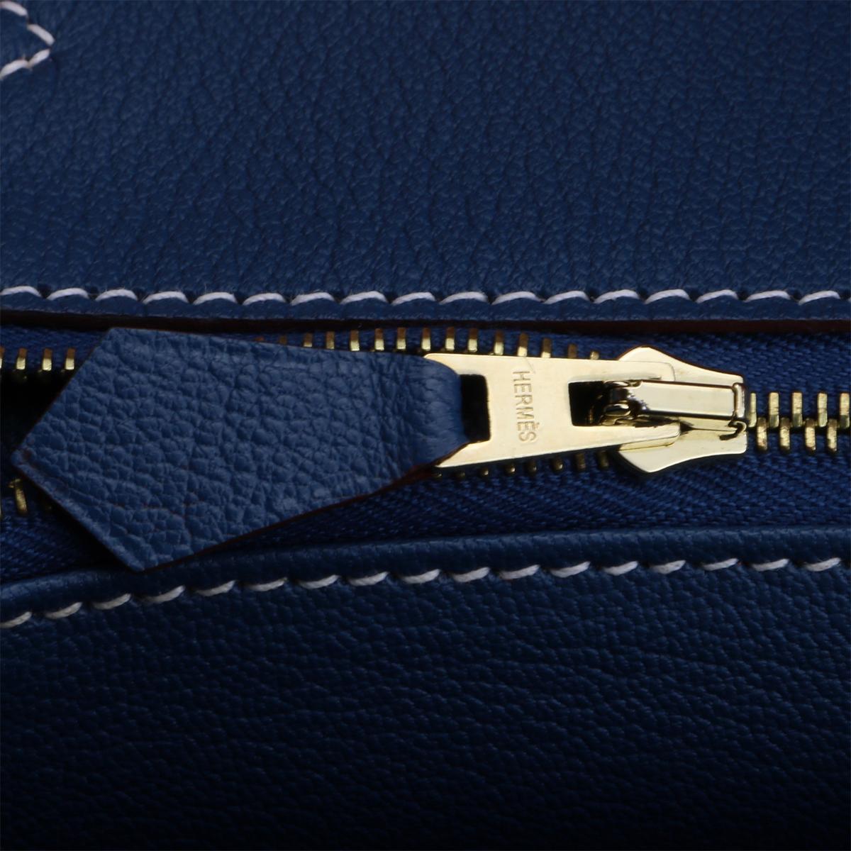 Hermès Birkin Bag 35cm Candy Rouge Casaque/Bleu Thalassa Epsom w/GHW_2012 9