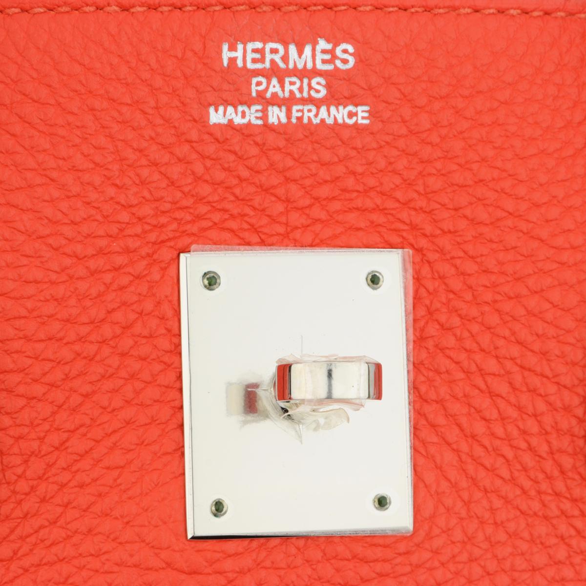 Hermès Birkin Bag 35cm Capucine Togo Leather Palladium Hardware Stamp Q 2013 For Sale 6