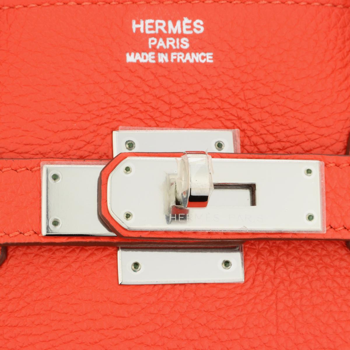 Hermès Birkin Bag 35cm Capucine Togo Leather Palladium Hardware Stamp Q 2013 For Sale 7