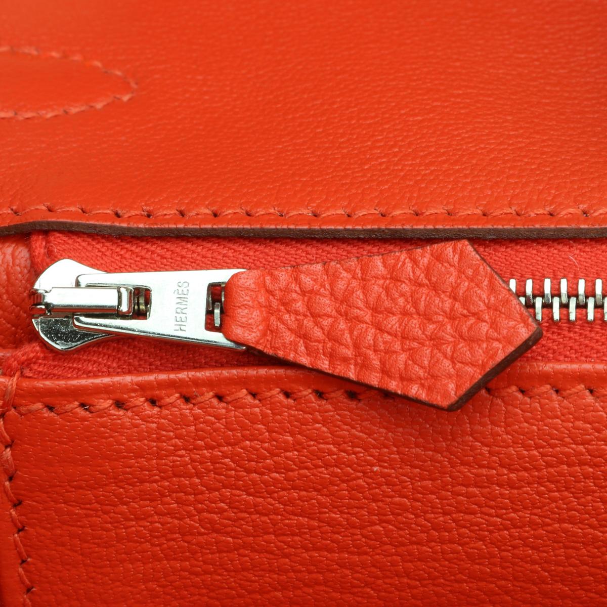 Hermès Birkin Bag 35cm Capucine Togo Leather Palladium Hardware Stamp Q 2013 For Sale 12