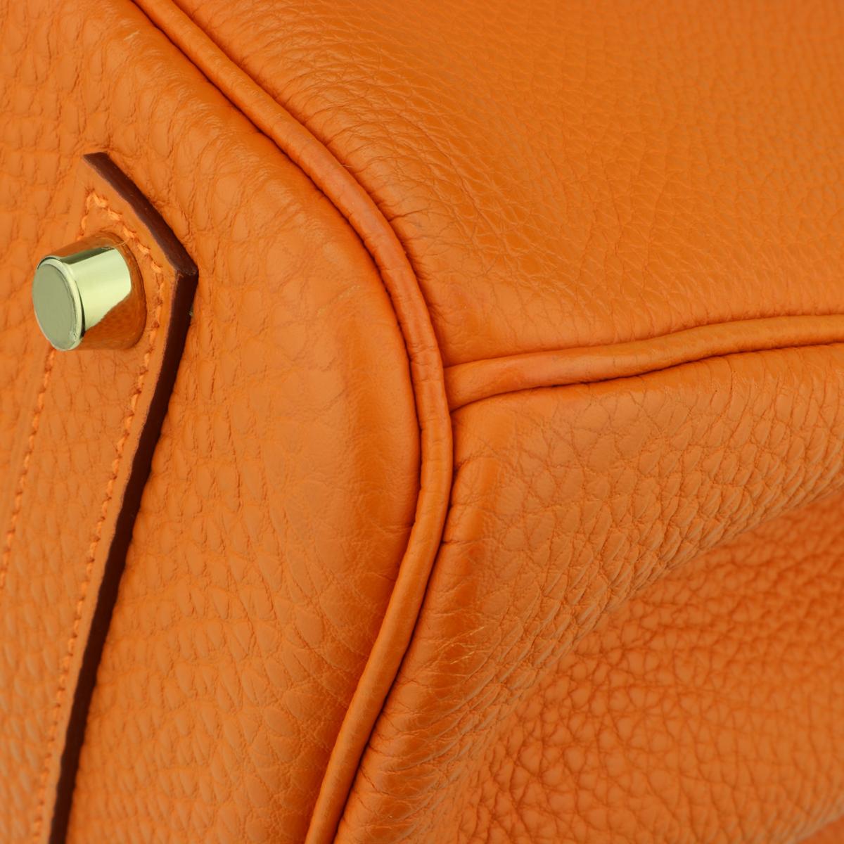 Hermès Birkin Bag 35cm Classic Orange Togo Leather Gold Hardware Stamp M 2009 5