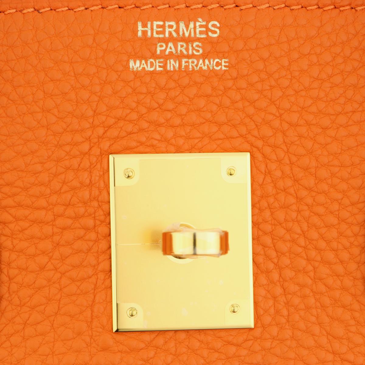 Hermès Birkin Bag 35cm Classic Orange Togo Leather Gold Hardware Stamp M 2009 6