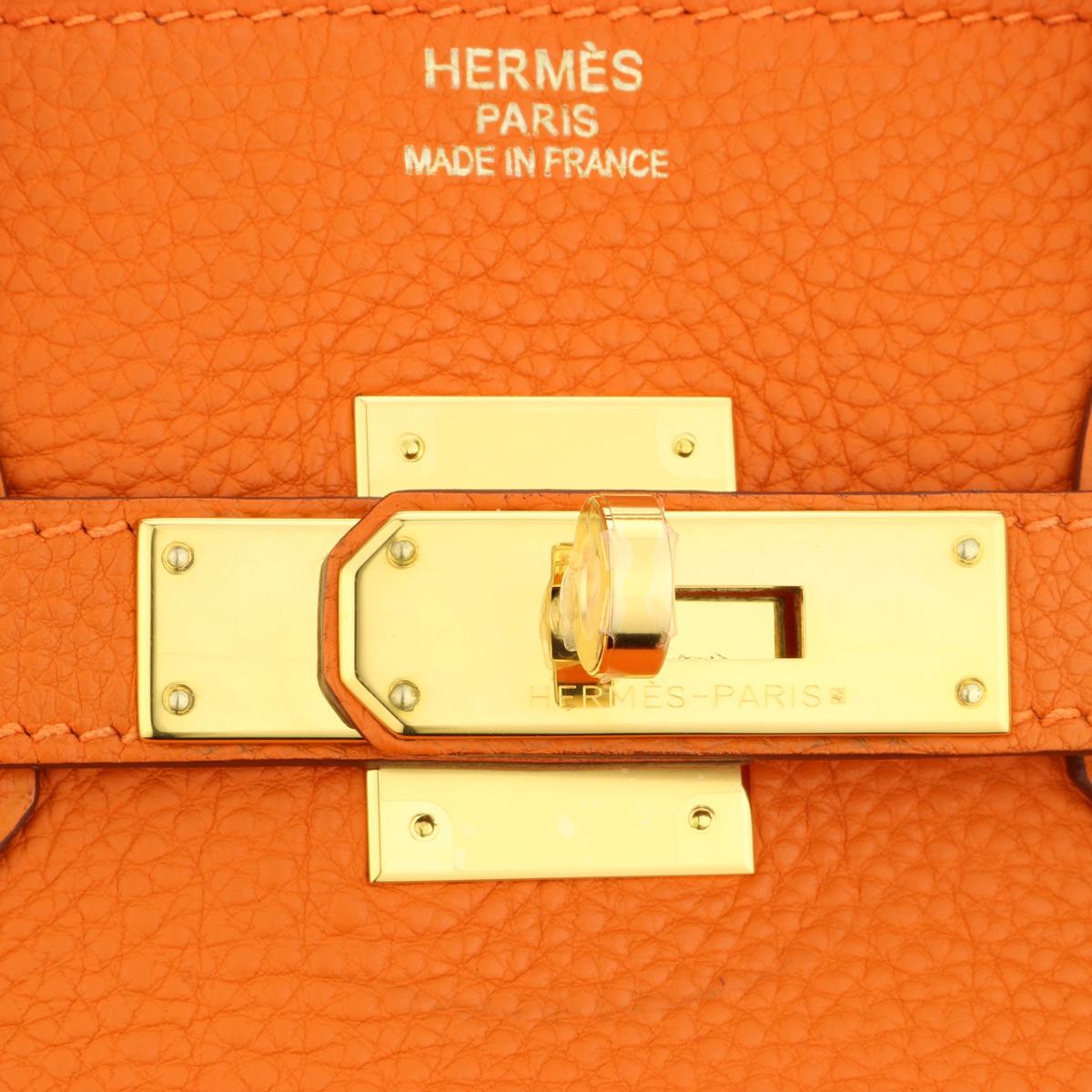 Hermès Birkin Bag 35cm Classic Orange Togo Leather Gold Hardware Stamp M 2009 7