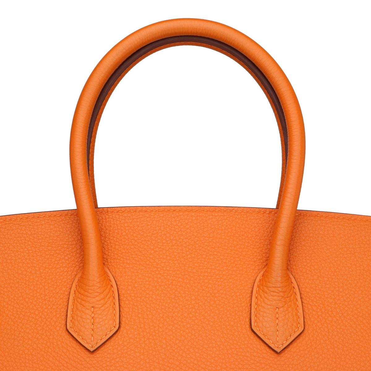 Hermès Birkin Bag 35cm Classic Orange Togo Leather Gold Hardware Stamp M 2009 8