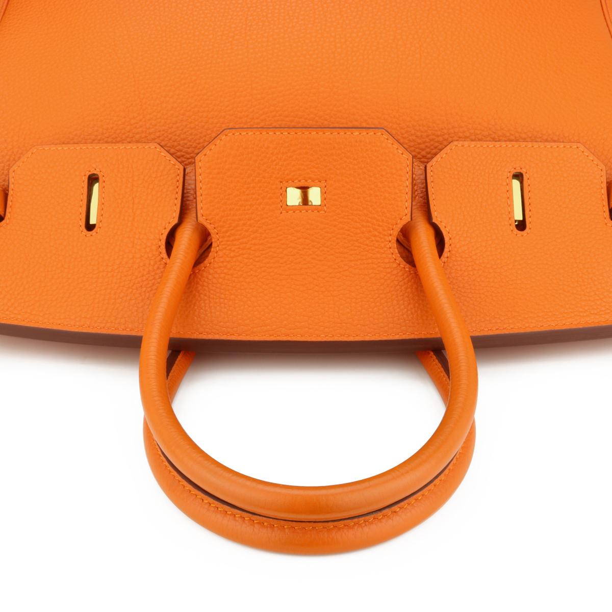 Hermès Birkin Bag 35cm Classic Orange Togo Leather Gold Hardware Stamp M 2009 9