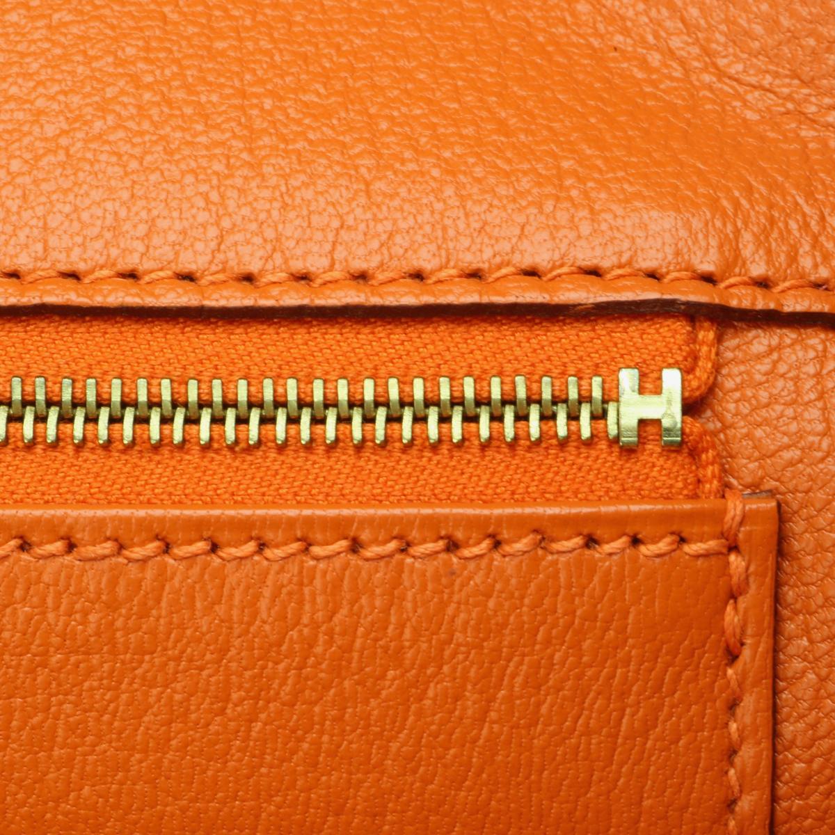 Hermès Birkin Bag 35cm Classic Orange Togo Leather Gold Hardware Stamp M 2009 13