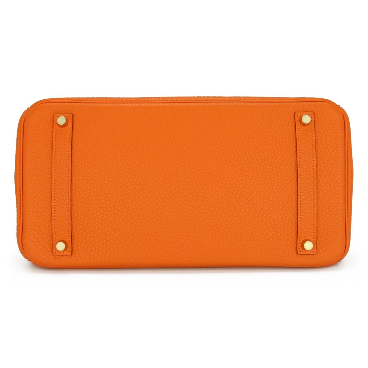 Hermès Birkin Bag 35cm Classic Orange Togo Leather Gold Hardware Stamp M 2009 1