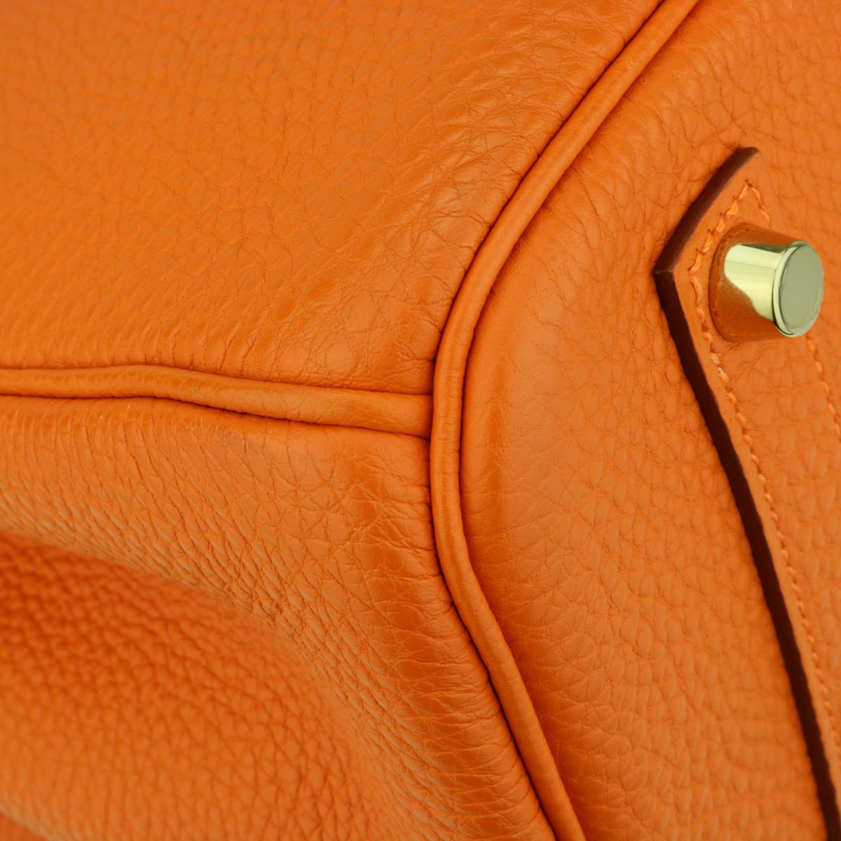 Hermès Birkin Bag 35cm Classic Orange Togo Leather Gold Hardware Stamp M 2009 2