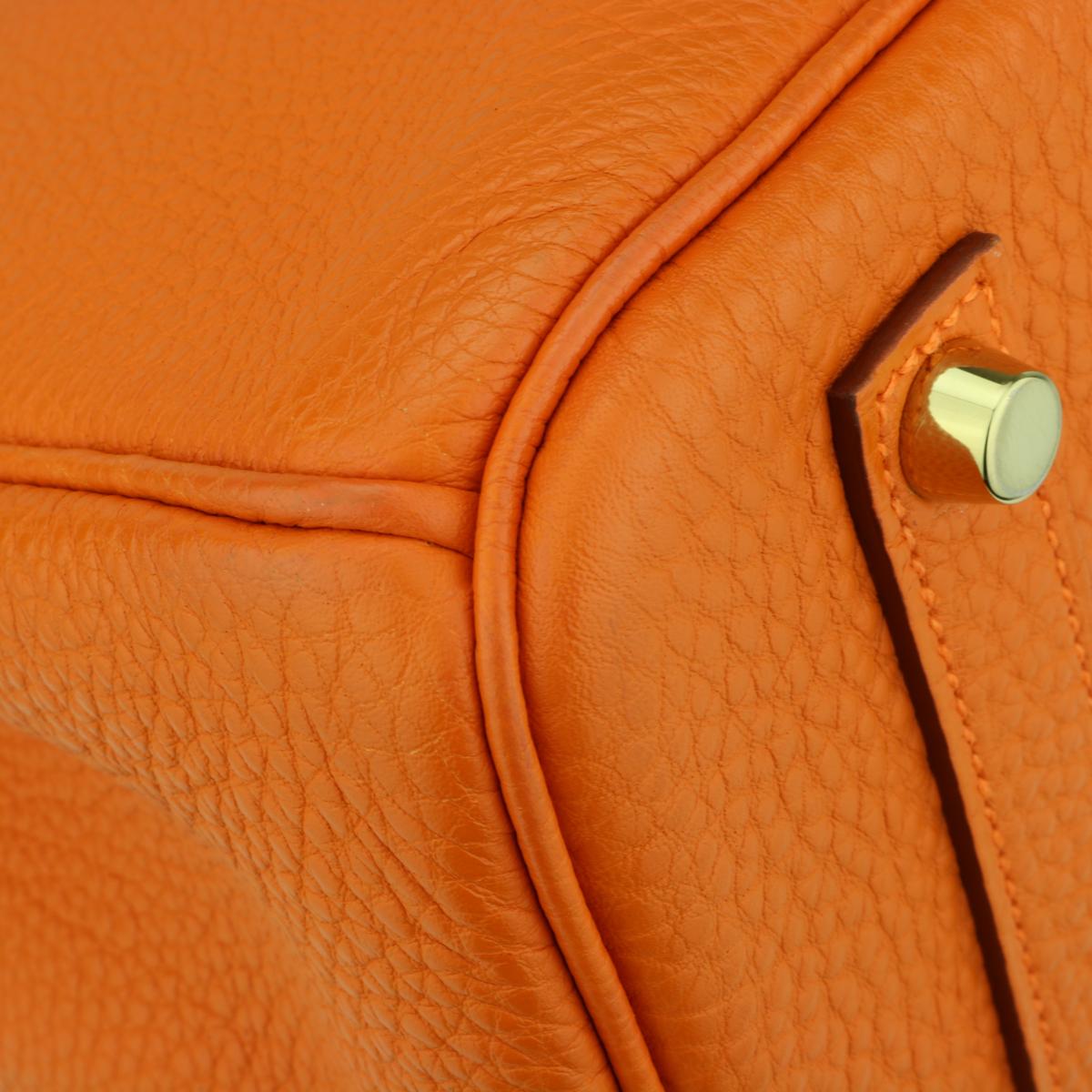Hermès Birkin Bag 35cm Classic Orange Togo Leather Gold Hardware Stamp M 2009 4