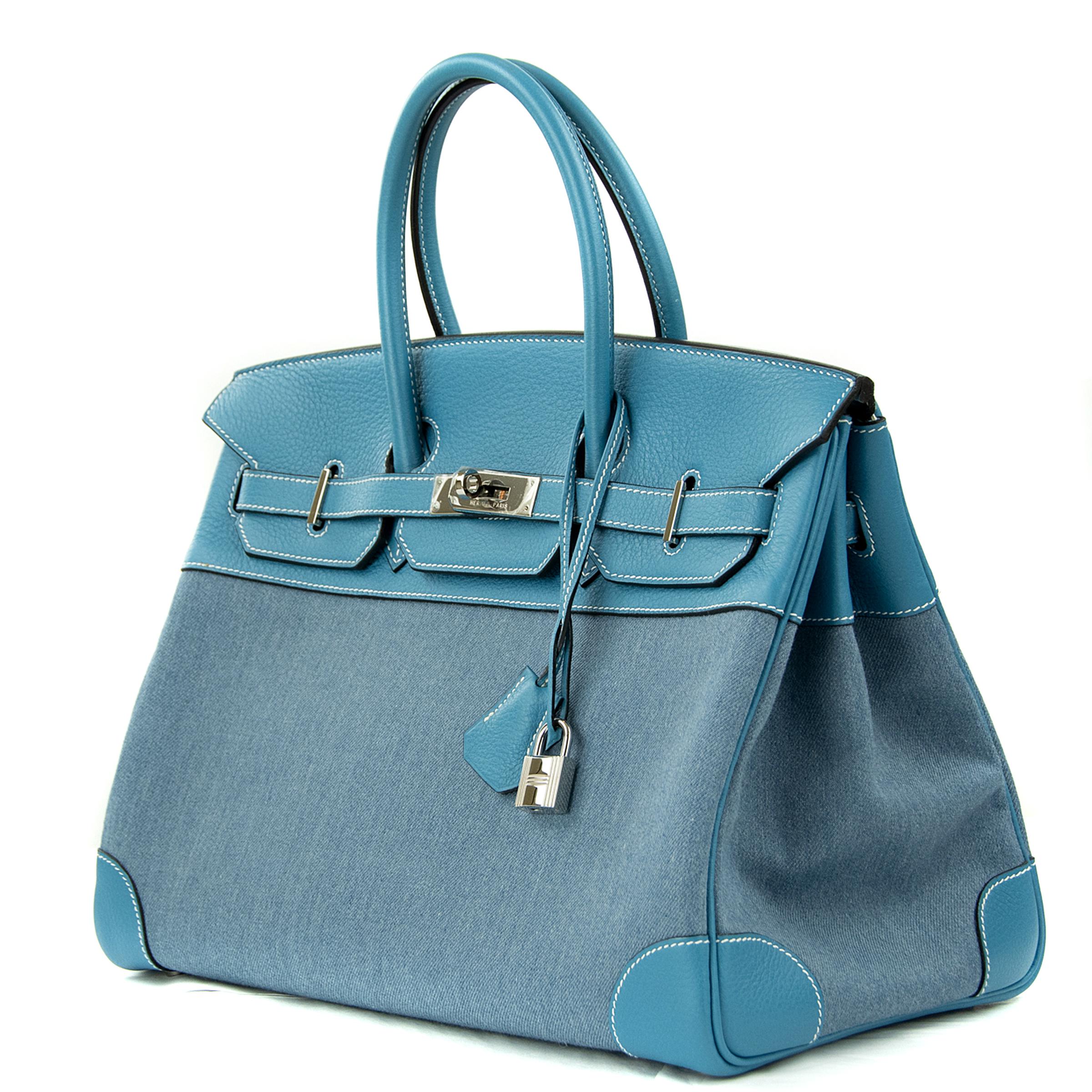 Hermes 35cm Birkin in Denim Blue Jean Togo. This iconic special order Hermes Birkin bag is timeless and chic. Fresh and crisp with palladium hardware.

    Condition: New or Never Used
    Made in France
    Bag Measures: 35cm (13.8