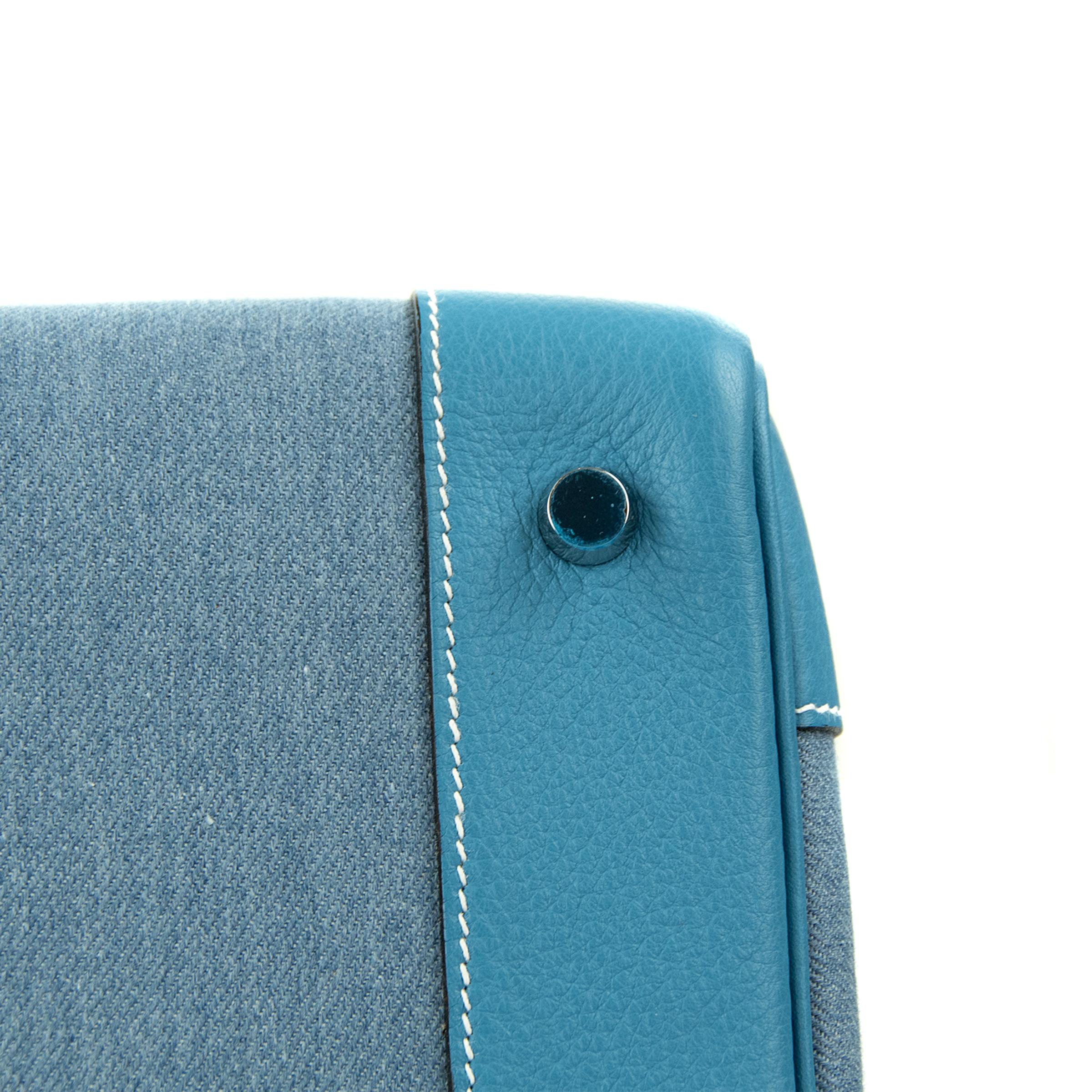 Hermes Birkin Bag 35cm Denim Blue Jean Togo PHW In Excellent Condition For Sale In Newport, RI