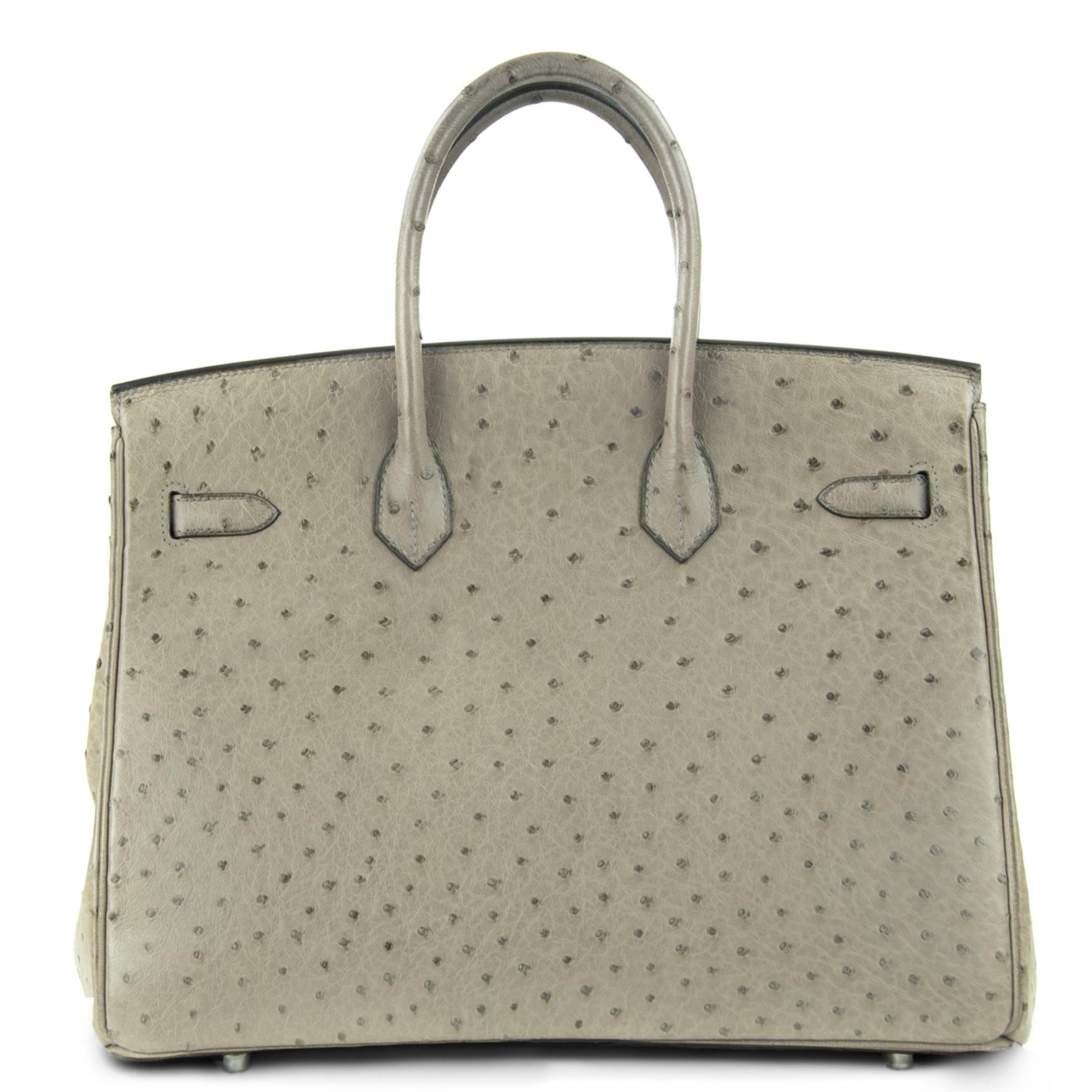 Hermes Birkin Bag 35cm Mousse Ostrich PHW (Pre Owned) im Angebot 3