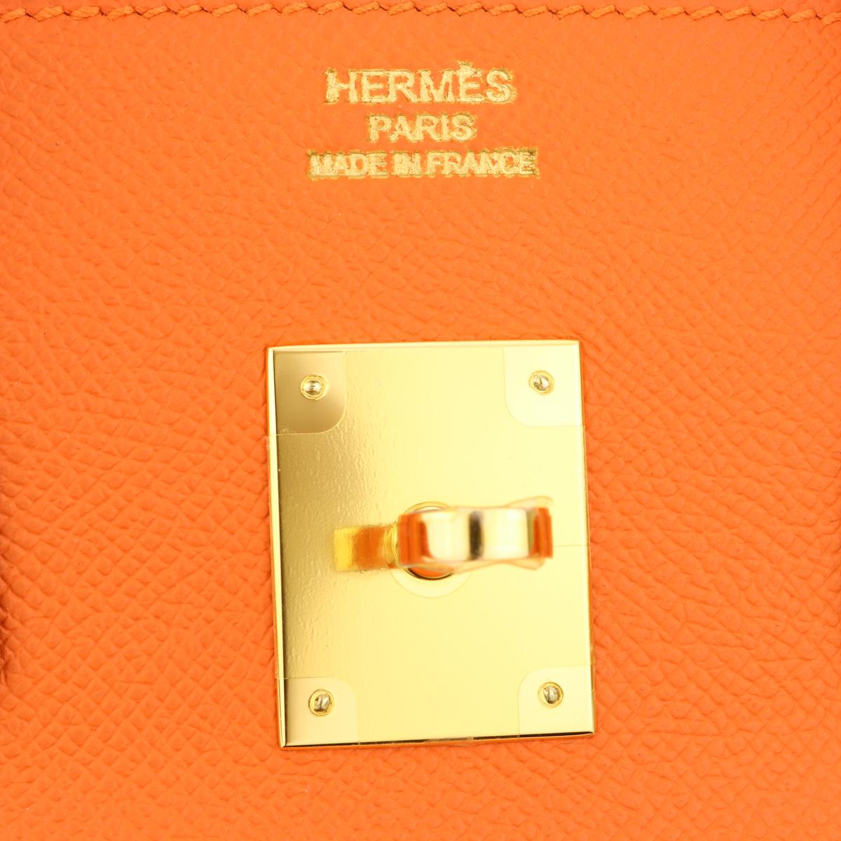 Hermès Birkin Bag 35cm Orange Epsom Leather with Gold Hardware Stamp Q 2013 4