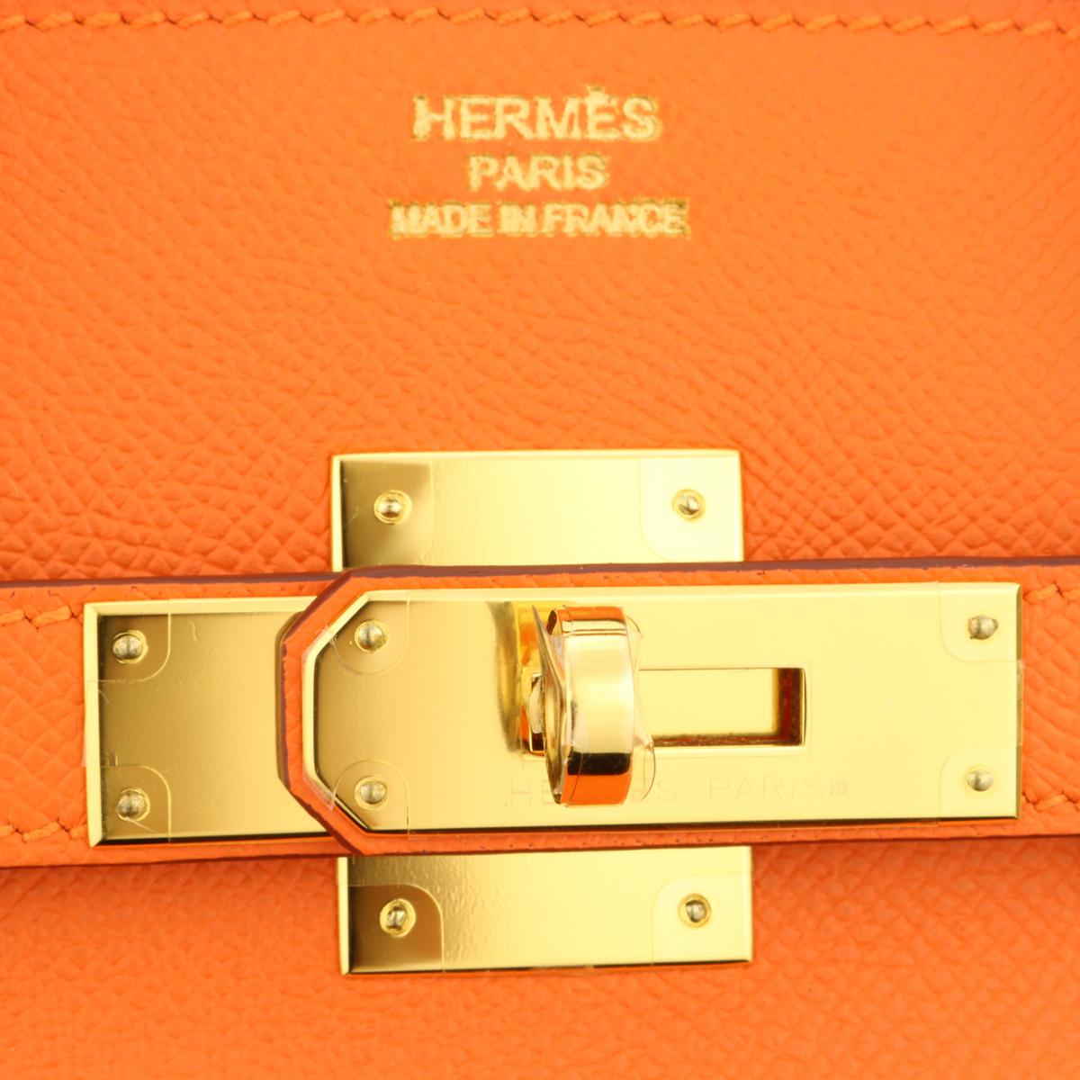 Hermès Birkin Bag 35cm Orange Epsom Leather with Gold Hardware Stamp Q 2013 5