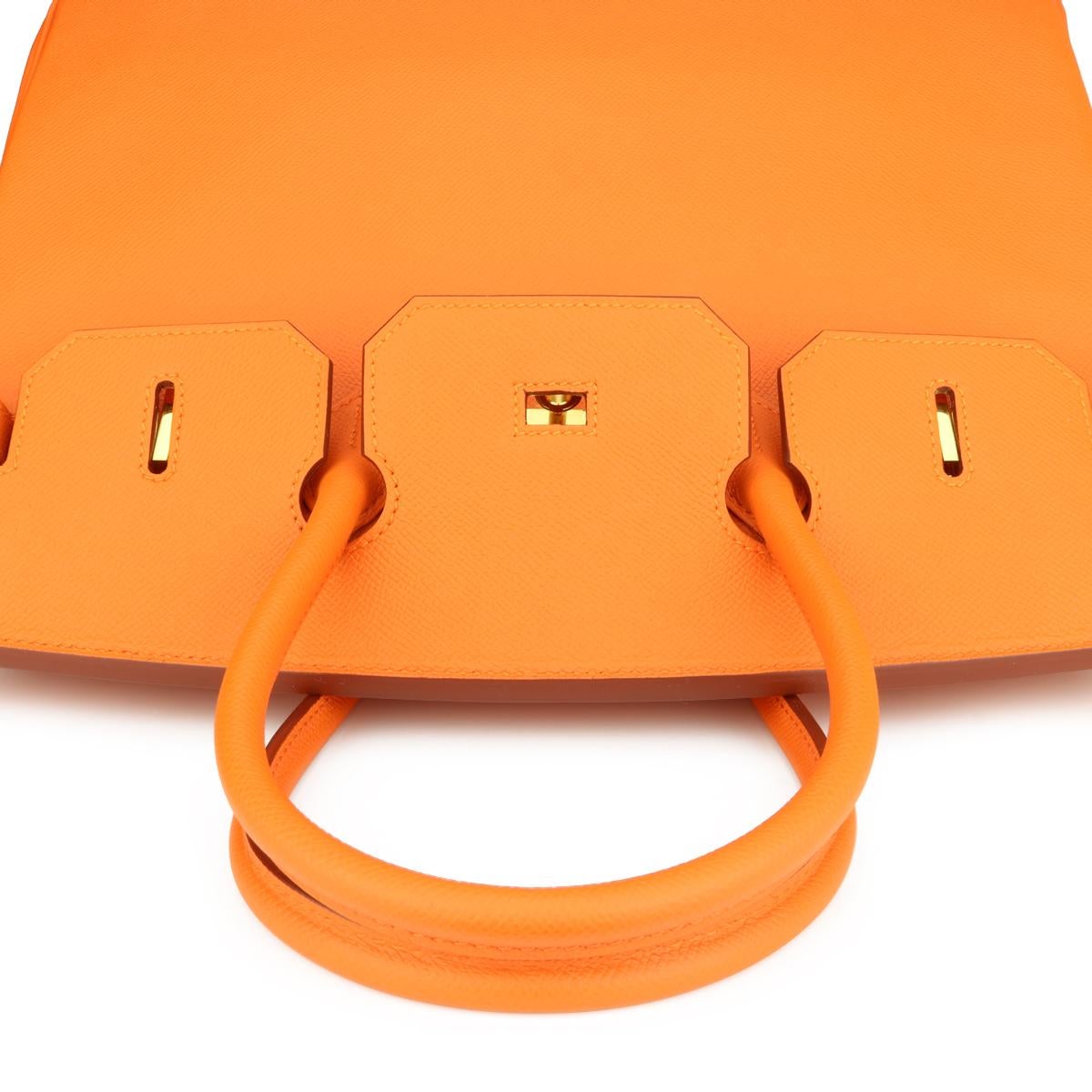 Hermès Birkin Bag 35cm Orange Epsom Leather with Gold Hardware Stamp Q 2013 7