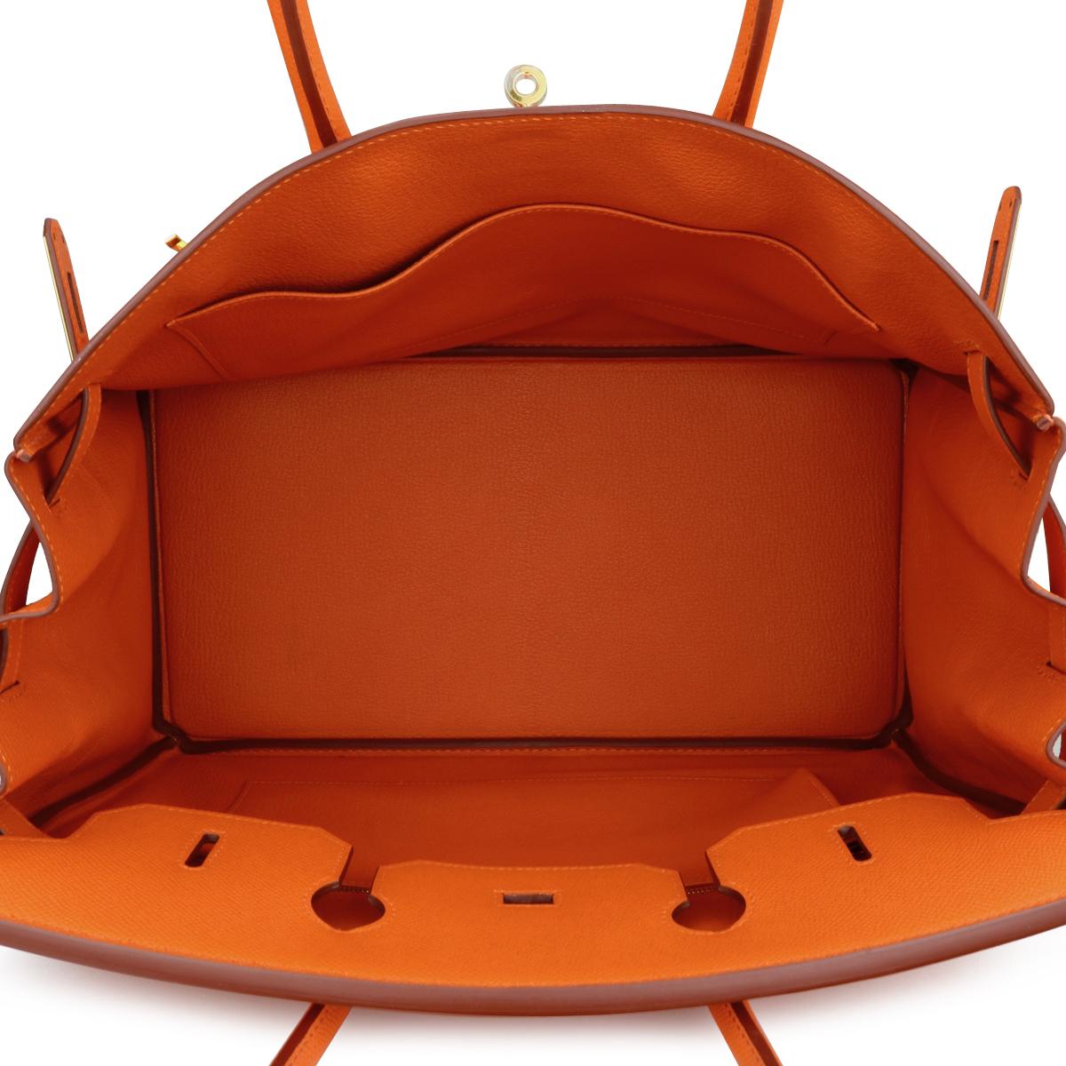 Hermès Birkin Bag 35cm Orange Epsom Leather with Gold Hardware Stamp Q 2013 8