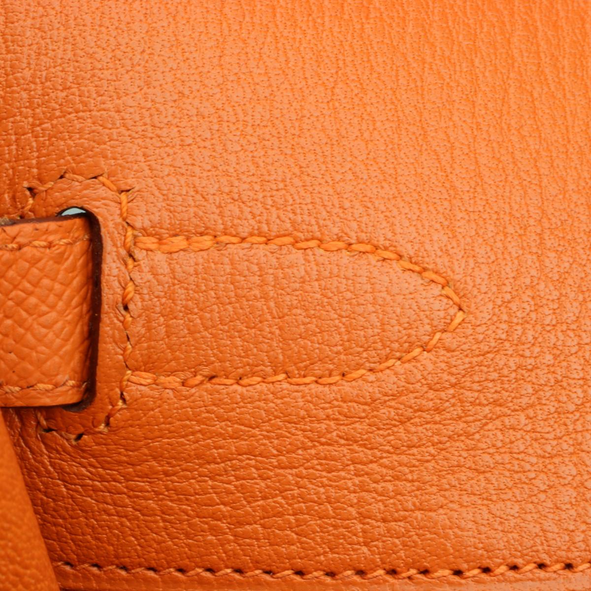 Hermès Birkin Bag 35cm Orange Epsom Leather with Gold Hardware Stamp Q 2013 9