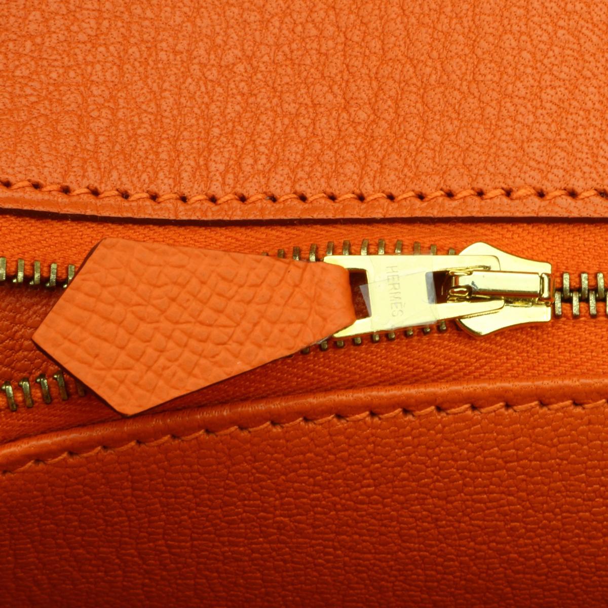 Hermès Birkin Bag 35cm Orange Epsom Leather with Gold Hardware Stamp Q 2013 10