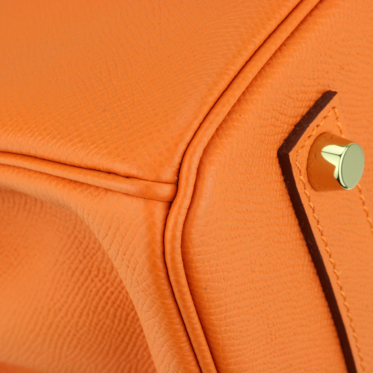Women's or Men's Hermès Birkin Bag 35cm Orange Epsom Leather with Gold Hardware Stamp Q 2013