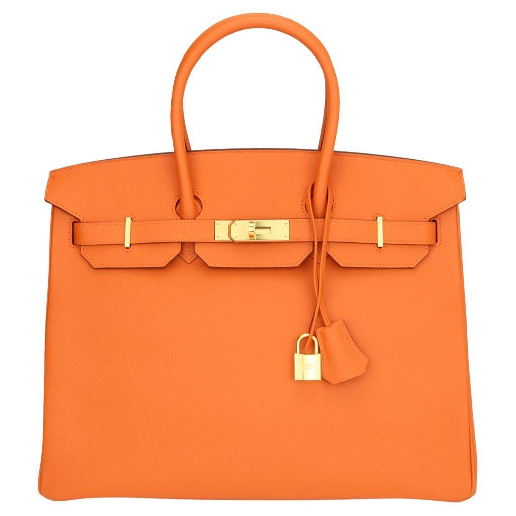 Hermès Birkin Bag 35cm Orange Epsom Leather with Gold Hardware Stamp Q 2013