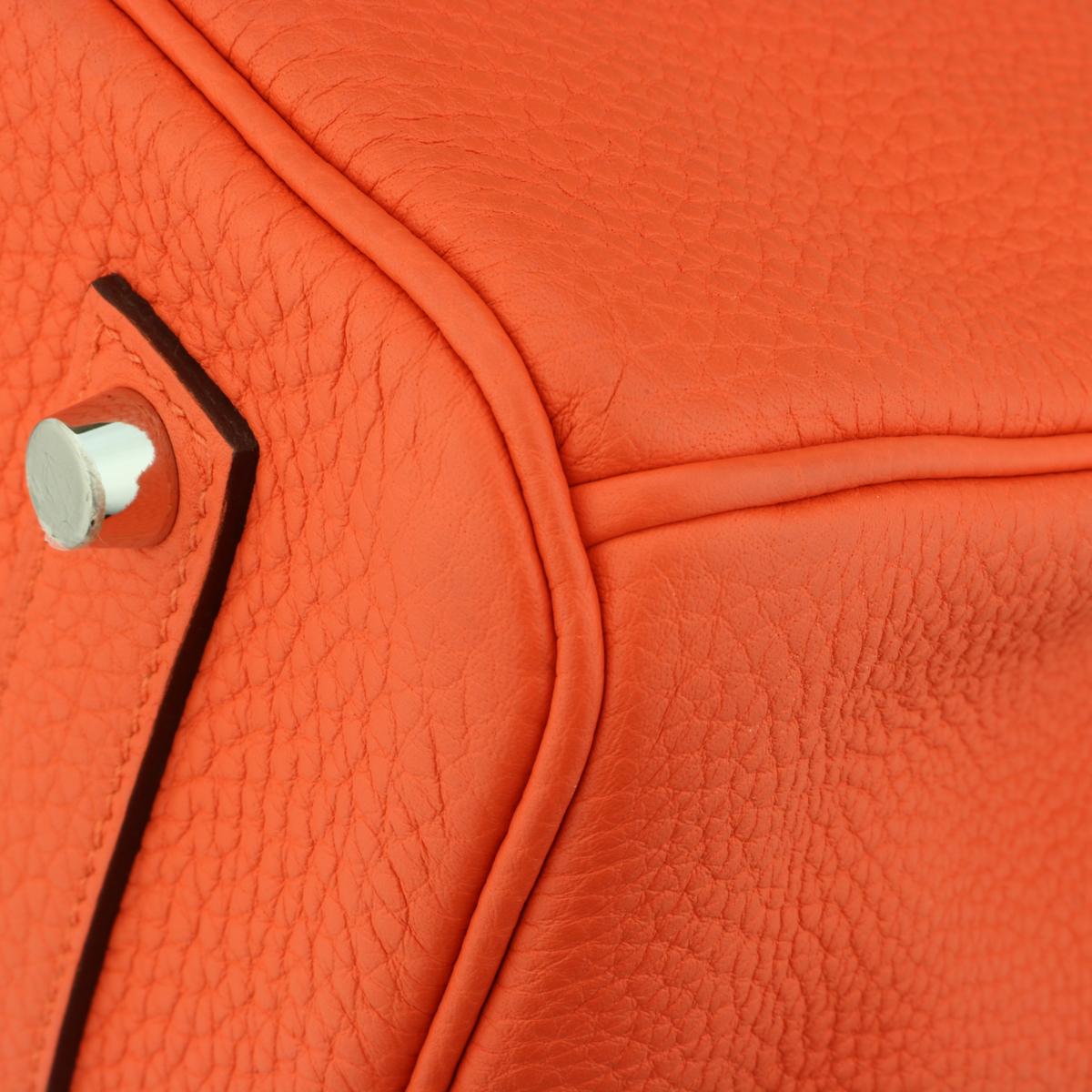 Hermès Birkin Bag 35cm Orange Poppy Togo Leather Palladium Hardware Stamp A 2017 5