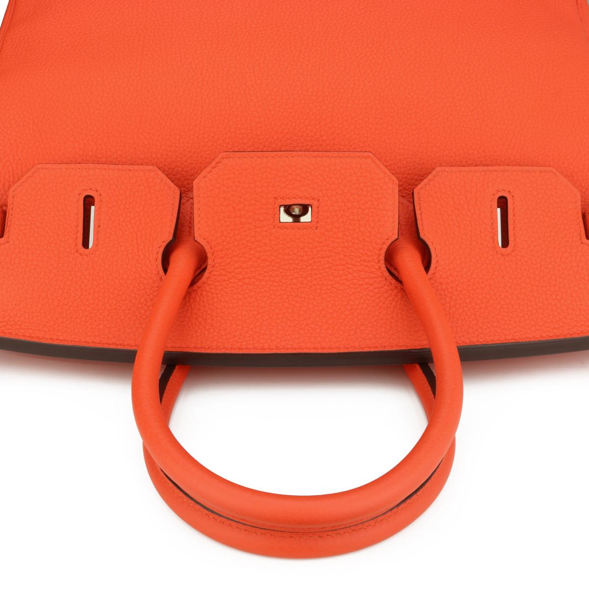 Hermès Birkin Bag 35cm Orange Poppy Togo Leather Palladium Hardware Stamp A 2017 8
