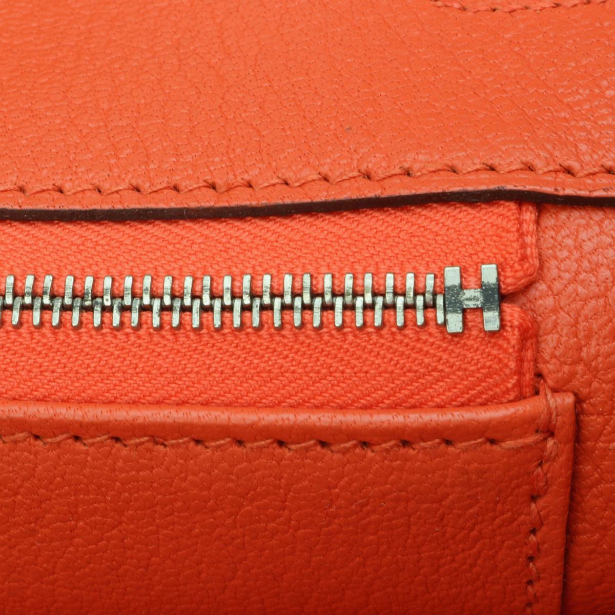 Hermès Birkin Bag 35cm Orange Poppy Togo Leather Palladium Hardware Stamp A 2017 11