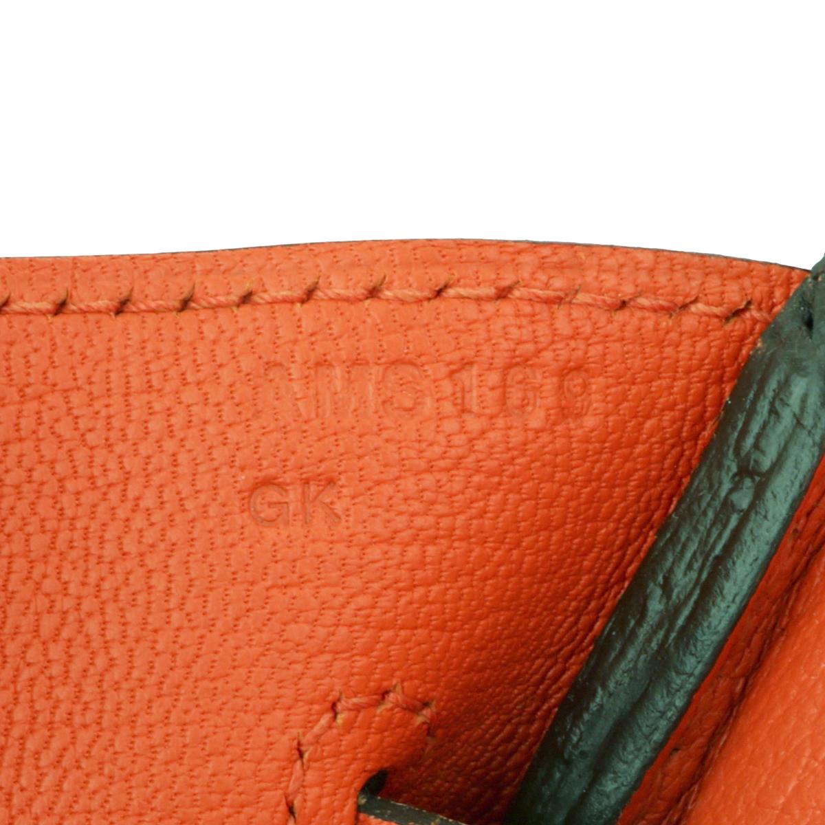 Hermès Birkin Bag 35cm Orange Poppy Togo Leather Palladium Hardware Stamp A 2017 12