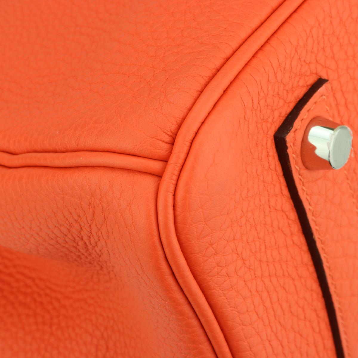 Hermès Birkin Bag 35cm Orange Poppy Togo Leather Palladium Hardware Stamp A 2017 2