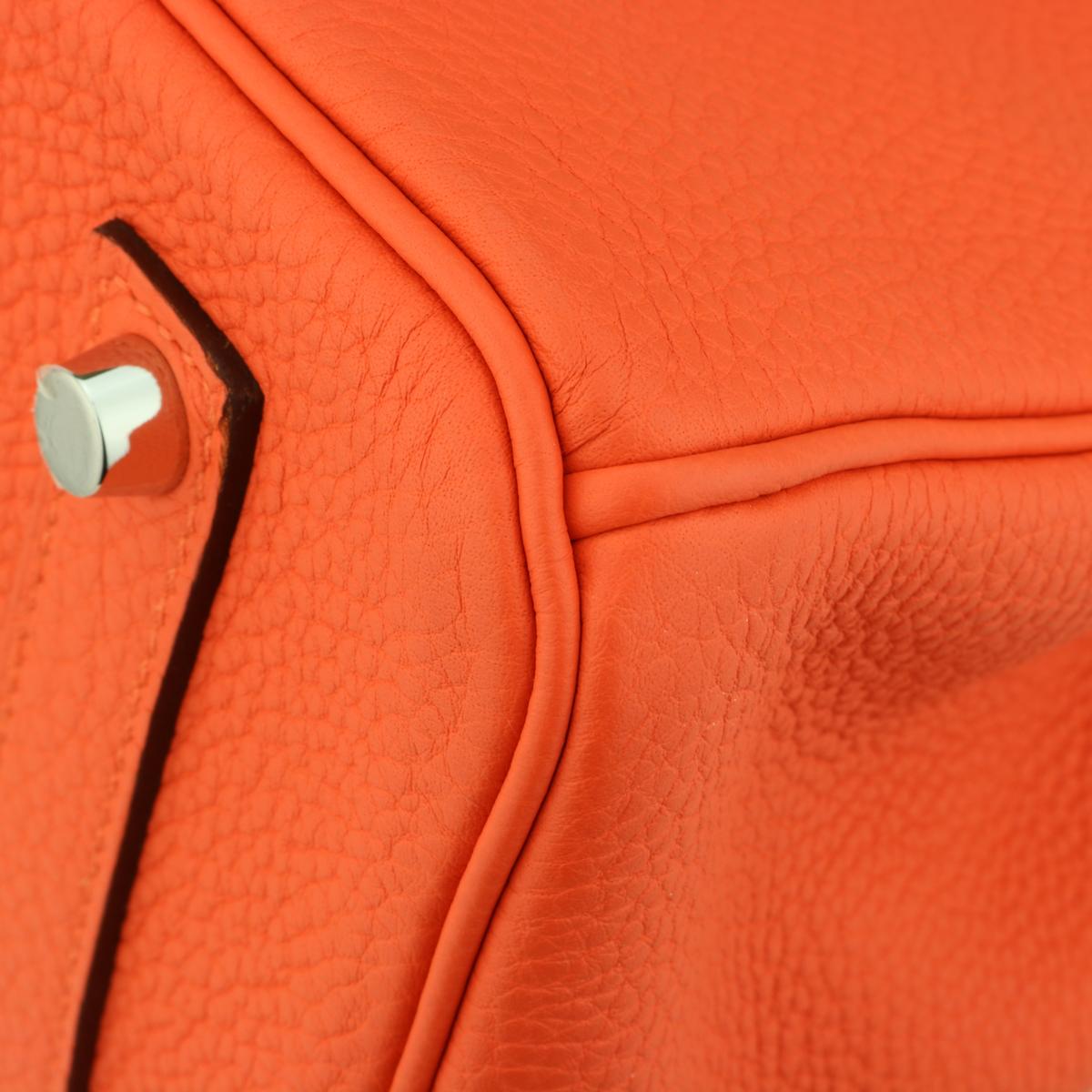 Hermès Birkin Bag 35cm Orange Poppy Togo Leather Palladium Hardware Stamp A 2017 3