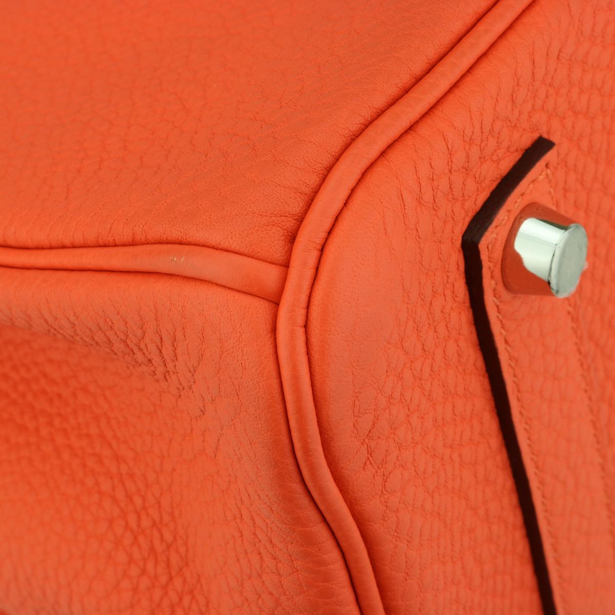 Hermès Birkin Bag 35cm Orange Poppy Togo Leather Palladium Hardware Stamp A 2017 4
