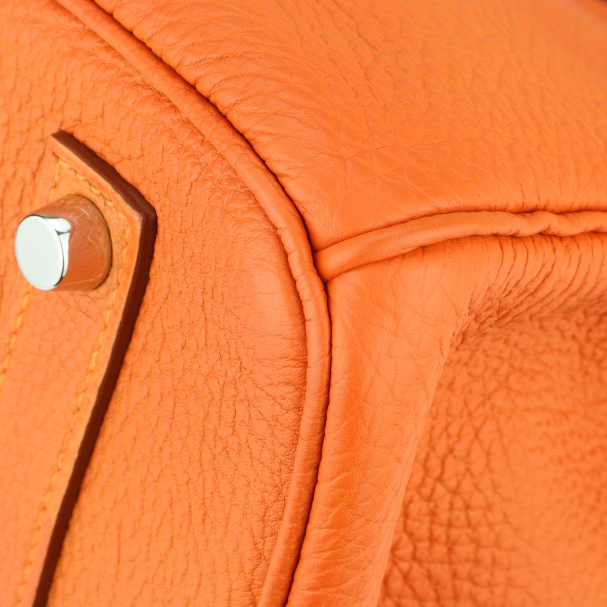 Hermès Birkin Bag 35cm Orange Togo Leather with Palladium Hardware Stamp M 2009 3