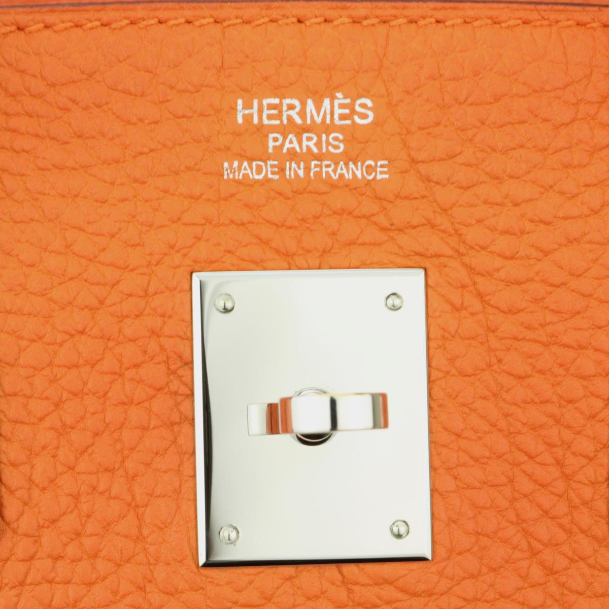 Hermès Birkin Bag 35cm Orange Togo Leather with Palladium Hardware Stamp M 2009 4