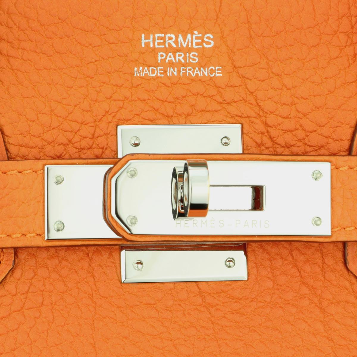 Hermès Birkin Bag 35cm Orange Togo Leather with Palladium Hardware Stamp M 2009 5