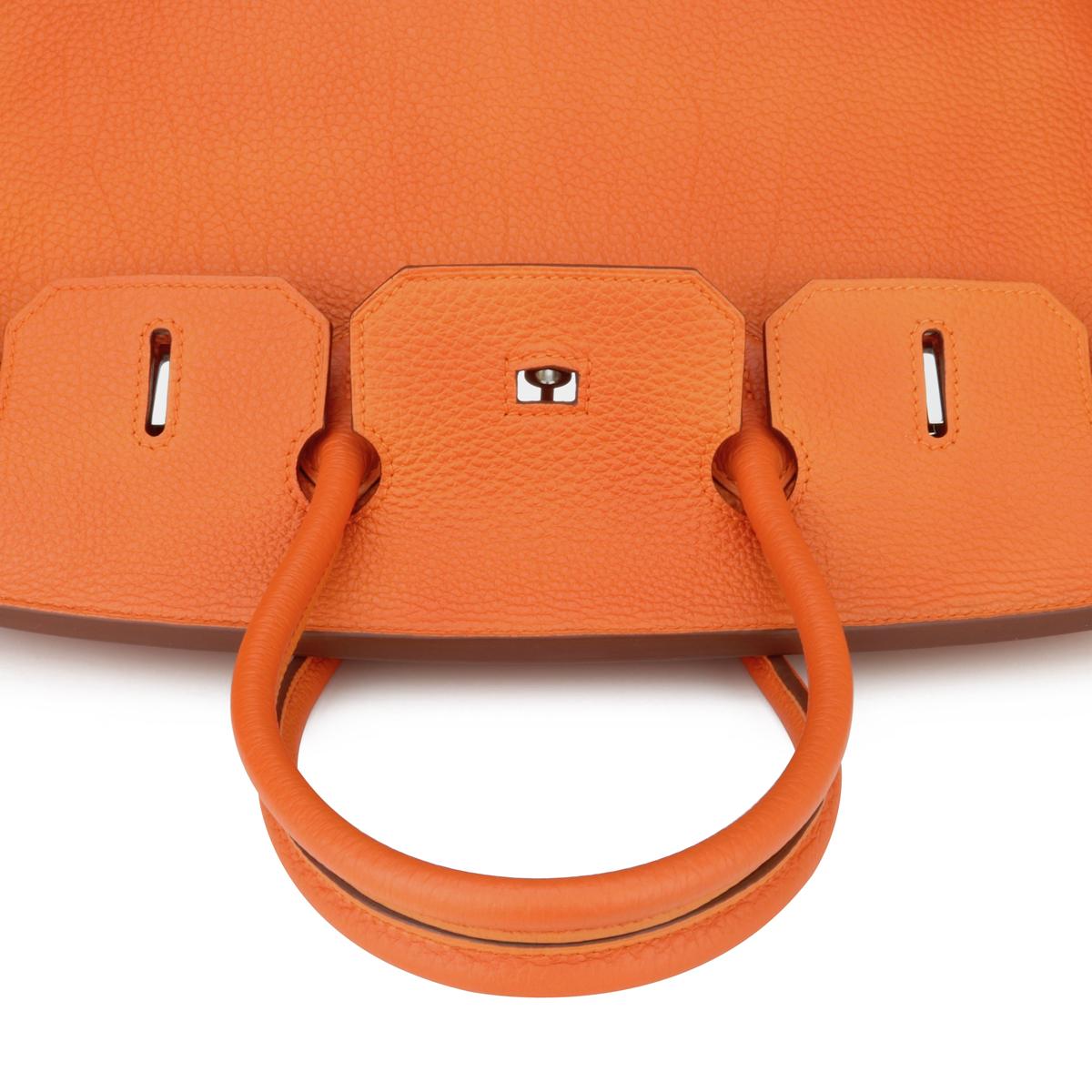 Hermès Birkin Bag 35cm Orange Togo Leather with Palladium Hardware Stamp M 2009 7