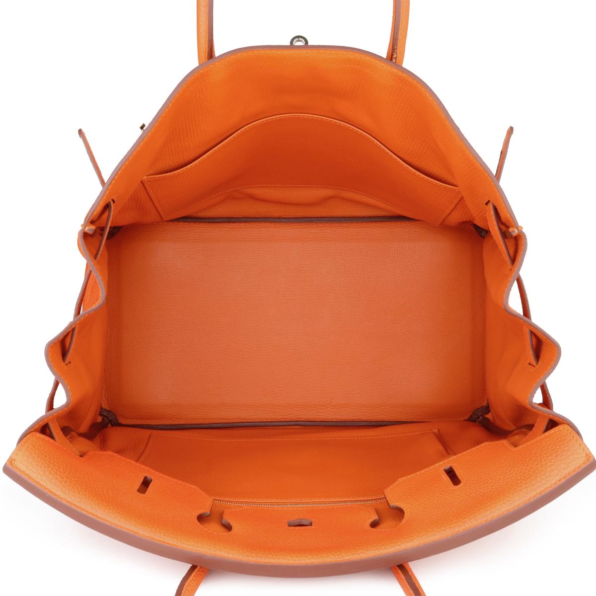 Hermès Birkin Bag 35cm Orange Togo Leather with Palladium Hardware Stamp M 2009 8