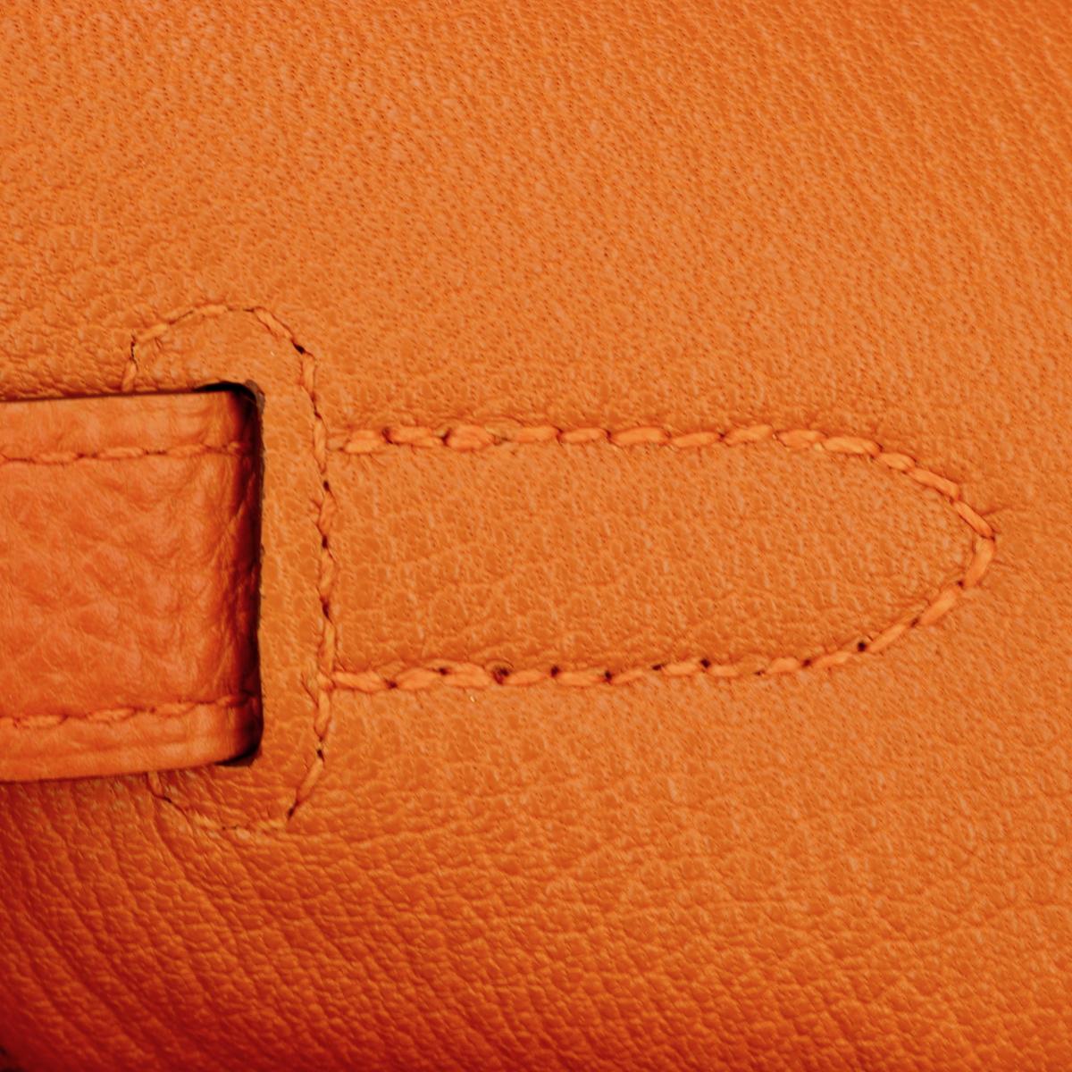 Hermès Birkin Bag 35cm Orange Togo Leather with Palladium Hardware Stamp M 2009 9