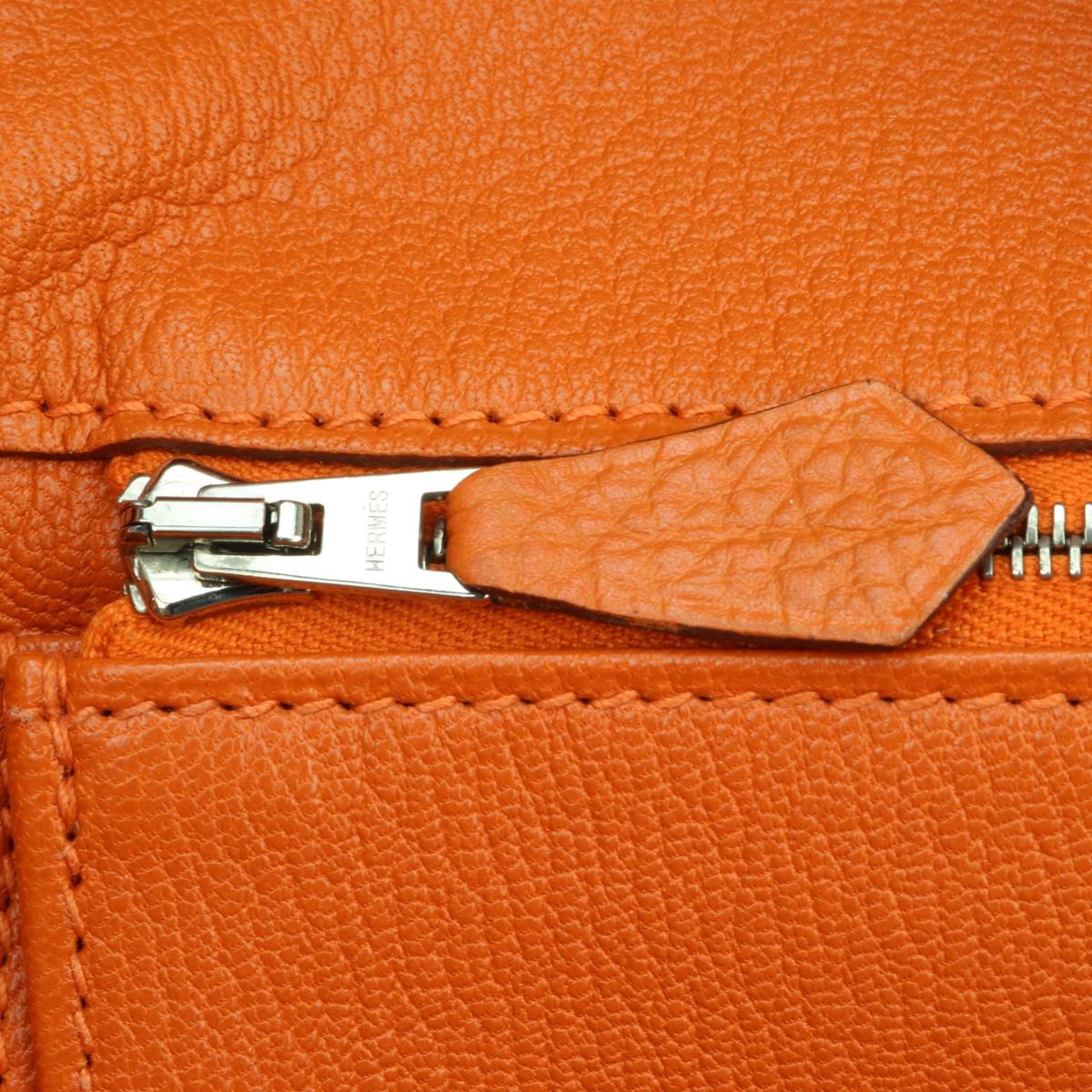 Hermès Birkin Bag 35cm Orange Togo Leather with Palladium Hardware Stamp M 2009 10
