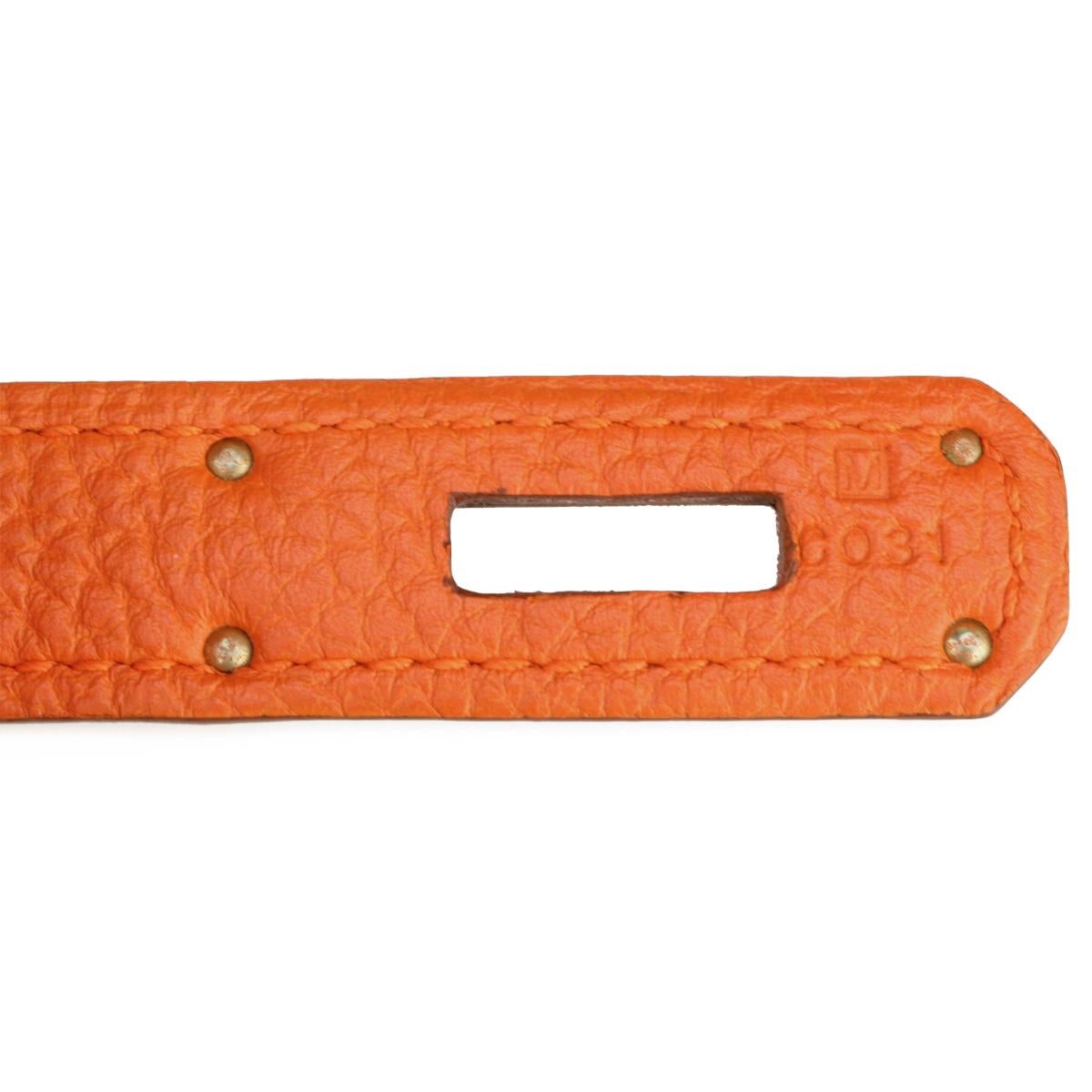 Hermès Birkin Bag 35cm Orange Togo Leather with Palladium Hardware Stamp M 2009 12