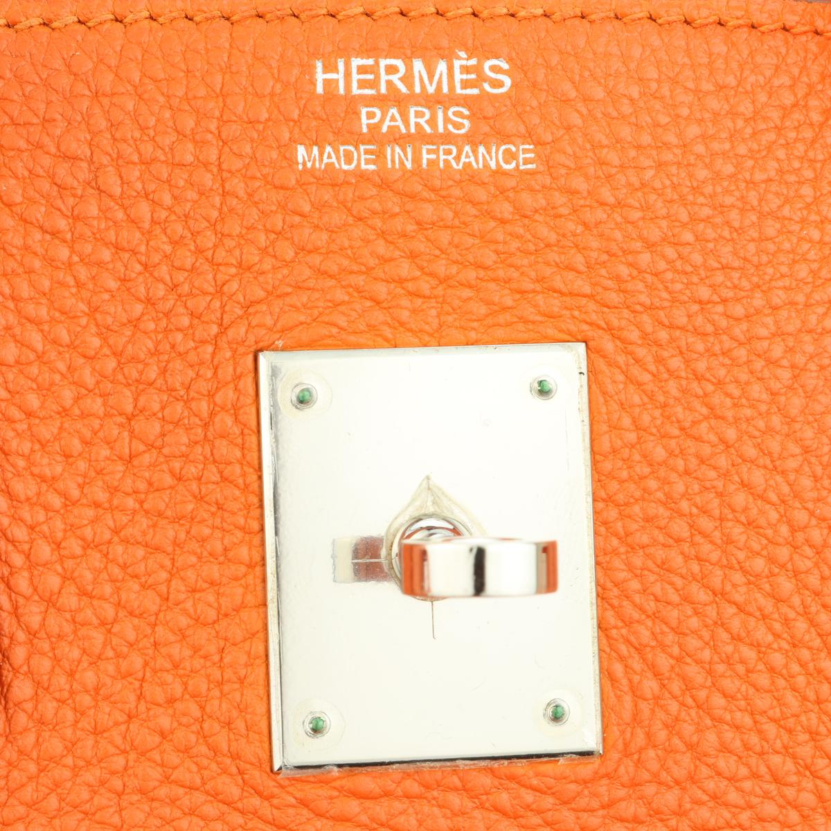 Hermès Birkin Bag 35cm Orange Togo Leather with Palladium Hardware Stamp N 2010 4